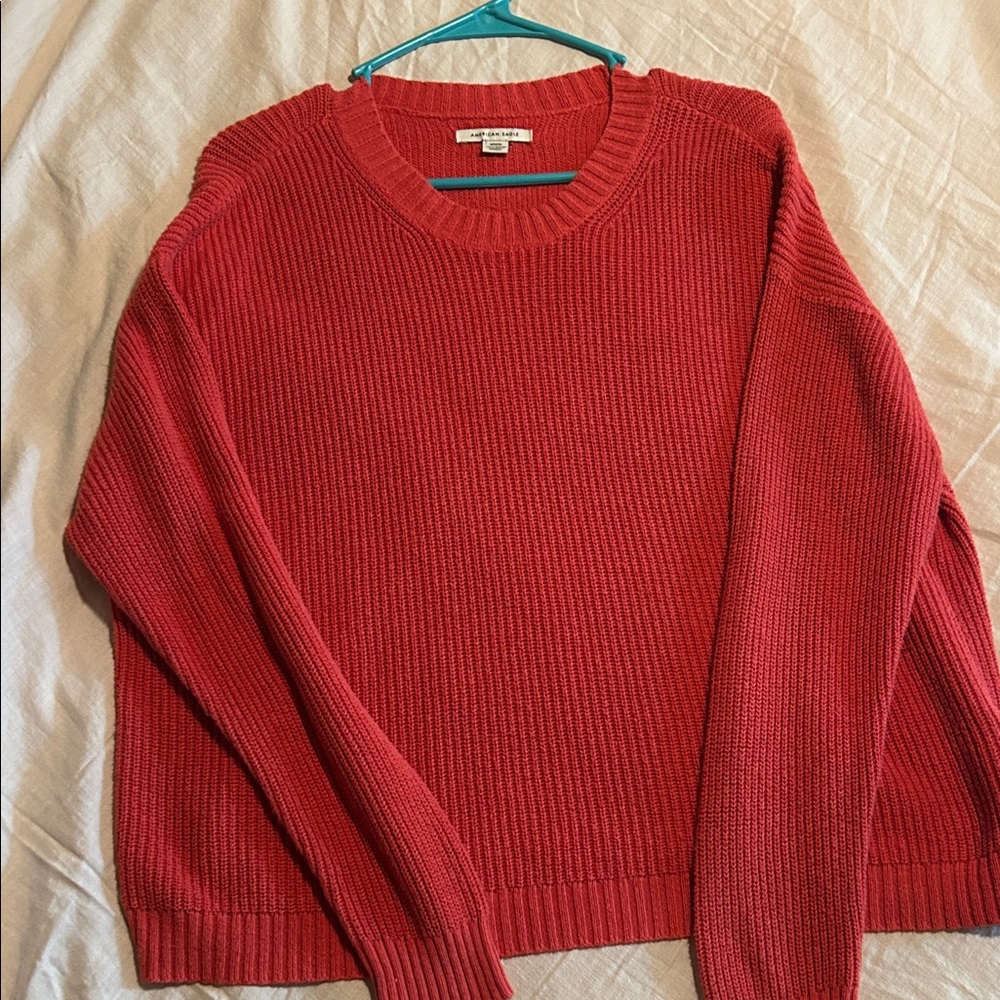 American Eagle Outfitters Red Crewneck Sweater